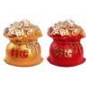 VOSAREA 2pcs Resin Money Bag Figurine Set for Home Decor and New Year Decoration, Elegant and Creative Lucky Bag Shape Adornments to Attract Wealth and Fortune