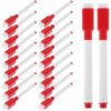 VOSAREA Magnetic Dry Erase Markers for Precise and Smooth Writing 50pcs with Fine Tip and Eraser Cap, Red Plastic Whiteboard Markers for Classroom and Home Use