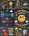 Vovocas Motivational Posters, Inspirational Classroom Decor, Bulletin Board Banner, School Supplies for Teachers, Growth Mindset Wall Art Set