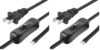 VSEER Lamp Cord has Button Switch UL304 2A/120V,Plug,Stripped Ends Ready for Wiring 18 AWG SPT-2, Black (6FT) (Pack of 2)