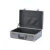 Vseutiac Aluminum Storage Case Briefcase Organizer Lock Box Holder With Double Combination Locks And Soft Lining Suitable for home office travel, Titanium Gray, M P-lock