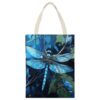 VstaDank Art Blue Dragonfly Canvas Tote Bag Beach Bags Handbag