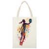 VstaDank Basketball Girl Pattern Canvas Tote Bag Beach Bags Handbag