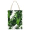 VstaDank Palm Tree Green Leaves Canvas Tote Bag Beach Bags Handbag