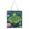 VTCTOASY Canvas Tote Bag 16x15 In Lightweight Foldable Shoulder Hobo Purse