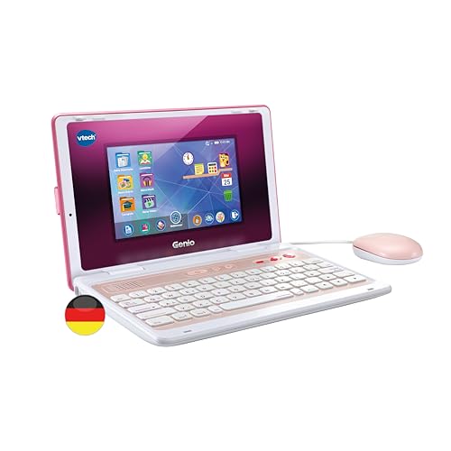 VTech Genio Learning Laptop XL Pink - Learning Computer with Large 7 Inch LCD Screen with Internet Access, Text Program and Many Learning Content - For Children Aged 5-12 Years