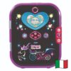 VTech KidiSecrets Selfie Music 2.0 Black Version, Interactive Secret Diary for Kids with Dual Camera and MP3, Electronic Diary with Keyboard, Italian Language, Batteries in