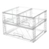 Vtopmart 3 Pack Stackable Storage Drawers, Easily Assemble Acrylic Bathroom Undersink Organizers,Clear Plastic Storage Bins for Closet,Cabinet,Pantry,Medicine Organization