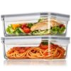 Vtopmart 5Pack 22oz and 2Pack 30oz Glass Storage Containers with Lids