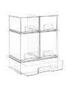 Vtopmart Stackable Storage Drawers Set of 5, Clear Plastic Organizer Bins for Baby Bottle, Beauty Supplies Storage, Ideal for Kichen Countertop, Vanity, Bathroom, Cabinet, Pantry Organization