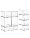 Vtopmart Stackable Storage Drawers Set of 9, Clear Plastic Organizer Bins for Baby Bottle, Beauty Supplies Storage, Ideal for Kichen Countertop, Vanity, Bathroom, Cabinet, Pantry Organization