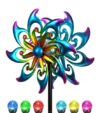 VUFOZ Solar Wind Spinner Metal Bird of Paradise Kinetic Garden Yard Art