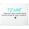VUSIGN 72"x48" Magnetic Frameless Glass Dry Erase White Board for Wall