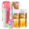 Vuteehy Roll on Waxing Kit, Roll on Wax Warmer Kit for Hair Removal with 2 Honey Cartridges, Waxing Kit for Women and Men, Professional Wax Heater Machine for Sensitive Skin