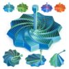 VUTGE 3D Printed Sensory Fidget Star,Dual Motion Fidget Toy with Reinforced Handle Color-Changing Spiral Finger Toy with Auditory Feedback, ADHD Anxiety Relief Desk Toy for Office Gifts (Blue-Green)