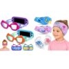 Vvinca Kids Swim Goggles 2 Pack with Swimming Headband and Earplugs & Nose Clip, Cat Ear Fabric Strap Goggles, No Hair Pull No Tangle, Anti-Fog UV Protection, Leak-Resistant Pool Beach Set