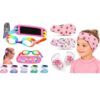 Vvinca Kids Swim Goggles Bundle with Swimming Headband, Earplugs & Nose Clip, Fabric Strap Pool Goggles with UV Protection