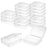 VZZNN 16 Pack Clear Plastic Storage Organizer Boxes with Lids, 4.33 x 3.14 x 1.10 in Durable Organizer for Beads, Jewelry, Crayons, Small Parts, Fishing Tackle, Crafts, Classroom & Bulk Storage