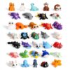 VZZNN 34 Pack Mini 3D Printed Animals - Articulated Fidget Animal Toys for Kids Classroom Valentines Exchange, Small 3D Printed Animal Toys Bulk
