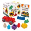 WaBee Baby Soft Rubber Building Blocks Starter Set - 20 Extra Large Pieces Ages 12mo+ - Chew-Safe Sensory Stacking Toys - STEM Learning with Building Guide - Not Compatible with Duplo/Mega
