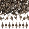 WADORN 120Pcs Antique Bronze Fasteners Iron Round Cabinet Handle Pull Knob with Pull Rings Mini Brads Arts Craft Supplies for Paper Crafts Jewelry Making Bracelet Closures Hardware Crafts