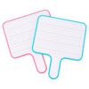 WADORN 2Pcs Wood Handheld Dry Erase Board 9.8x8.1in Answer Paddles with Lines, Dry Erase Signs Auction Paddles Writing Board School Supplies Classroom Pack for Office Meeting Group Activities