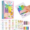 Wadukud DIY Rainbow Scratch Art Painting Set – 30 Pcs Magic Scratch Paper Notebooks with Wooden Stylus – Squeegee Painting Kit for Adults & Teens – Creative Stress Relief Activity for Craft Lovers