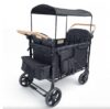 Wagon Stroller 4 Seater, Foldable Stroller Wagon with Removable Canopy, All-Terrain Wagon for 4Kids, Adjustable Push/Pull Handles, Wonderfold Wagon with 5-Point Harnesses & Organizer(Black)