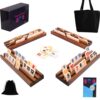 Wahartoly Rummy Cube Game Original - Rummy Cube Game 2-4 Players with 106 Tiles and 4 Wooden Racks - Classic Board Games for Family and Party