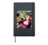 Waifu Manga Anime Girl 90s Retro Lofi Hip Hop Music Hardcover Journal, Black