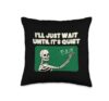Wait Until Quiet Skeleton Funny Teacher Halloween Costume Throw Pillow