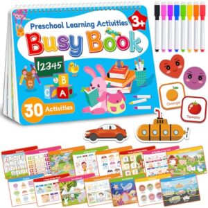 Walenced Busy Book for Toddlers - Preschool Learning Activities, Coloring Activity Books for Kids Ages 3-5, Montessori Autism Sensory Travel Educational Toys, Gifts for 3 and Up Boy Girl