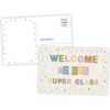 WALENGIF Teacher Postcards for Students - 30Pcs Boho Back to School Postcards for Kids Students from Teacher Welcome to Our Super Class Postcard Preschool Kindergarten Postcard Gifts for Teachers Supplies