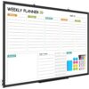 WALGLASS Weekly Planner Dry Erase Calendar Whiteboard for Wall, 24" x 18"