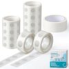 Wall-Safe Balloon Glue Dots Set, 1200 Pcs 12mm Removable Glue Points with 131ft Masking Tape, No Residue Decoration Kit for Birthday Party, Wedding, Photos & DIY Crafts, for Party Planners & Families