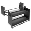Wall Cabinet Upper Storage Organizer W/Pneumatic Damper System Heavy Duty Pull-Out Cabinet Adjustable Capacity Aluminum Alloy Drop Down Sliding Rack with Adjustable Bearing for Pantries Closets
