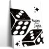Wall Decoration for Home Abstract Retro Minimalist Feeling Lucky Dice Framed Canvas Wall Art 16x24in Ready to Hang Living Room Bedroom Bathroom Kitchen Office Decor