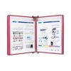 Wall Mounted Flip Display Folder 5 Double-Sided Panels A4 Letter Size 10 Sheet Capacity Reference Organizer(Red)
