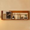 Wall Mounted Magazine Rack Solid Wood Magazine Holder Hanging Book Organizer Floating Shelves Bookshelf for Entryway Office Living Room Solid Construction