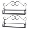 Wall Mounted Metal Spice Rack Organizer 2 Pack Black