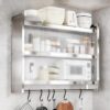 Wall Mounted Stainless Steel Kitchen Cabinet - Multi-Tier Storage Organizer with Sliding Doors, Large Capacity Space-Saving Design (60x25x46cm / 24x10x18in)