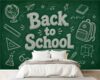 Wall Mural Peel and Stick Back to School Chalkboard Educational Icons Wallpaper Removable Self-Adhesive Large Murals Wall Decor for Kids Room Bedroom Living Room 100''x144''