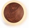 Wall Sconce Round Circle Lamp Wood Grain Finish Acrylic Shade Wrought Iron Minimalist Modern 3 Color Temperature Adjustable Wall Light Bedroom Hallway Study Home Use