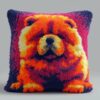 WallustrioaW Latch Hook Kit Pillow 17x17in,Chow Chow (Animal Dog)