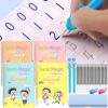 WANFRES Magic grooved writing practice books Great for beginners, 4 books, 2 pens, 20 refills, 1 Blue pencil case. grooved handwriting practice for kids 3-10, reusable grooved handwriting workbooks.