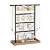 WANGHAI2024M Jewelry Rack 4 - Tier Jewelry Organizer with Wooden Base Earring Necklace Display Stand