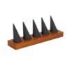 WANGHAI2024M Jewelry Rack Wooden Base Ring Holder with 5 Black Microfiber Cones for Jewelry Display