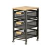 WanKaMom Storage Cart with Drawers, Breathable Metal Wire Rolling Organizer with Silent Wheels, Tool-Free Quick Assembly Kitchen Home Organizer