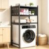 WanKaMom Waterproof Easy Clean Washer and Dryer Shelf Over Washing Machine, Over Washer and Dryer Storage Shelves Dual Install Stainless Steel Corner Laundry Storage Rack with 22LBS Load