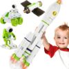 Wanonoo Rocket Space Toys for Kids 3-5 5-7 with Lights & Sound, Educational Astronaut Toys for 3 4 5 6 7 8 Year Old Boy Birthday Gift, Interactive Toddler Boys Toys 4-6 3-4 Science Outer Party Favors